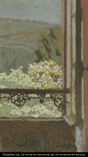 La fenetre ouverte sur les arbres en fleur - Edouard (Jean-Edouard) Vuillard