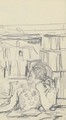 Femme devant la bibliotheque - Edouard (Jean-Edouard) Vuillard