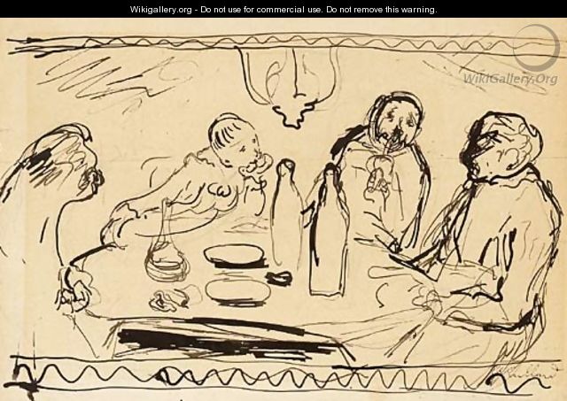 Etude pour Le diner vert - Edouard (Jean-Edouard) Vuillard