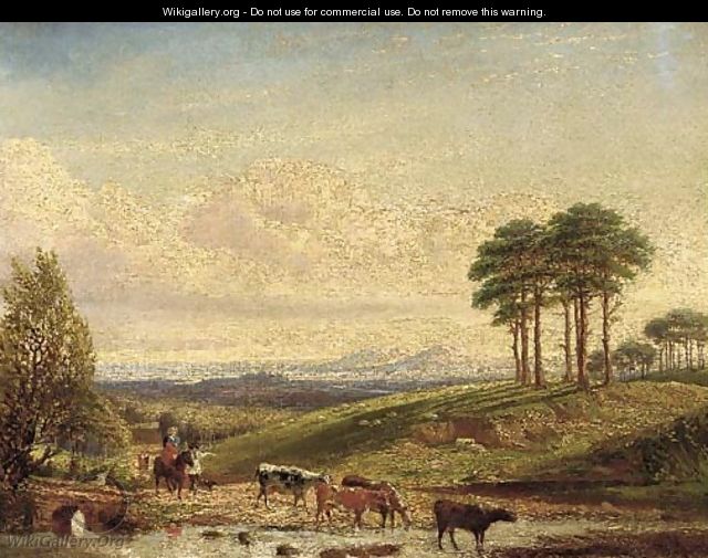 A drover with cattle near Hagley - Edward Arthur Walton