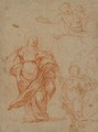 Dieu apparaissant a la Vierge tenant l'Enfant par la main - Ecole De Seville