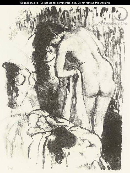 Nude Woman Standing, Drying Herself - Edgar Degas