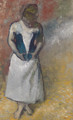 Femme debout et vue de face, agrafant son corset - Edgar Degas