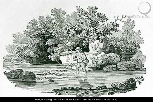An Angler in a River Pool - Thomas Falcon Bewick