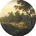 A Wooded Landscape With Cattle Grazing - William Tomkins
