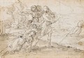 Figures Allegoriques Et Apollon Sur Son Char - Ecole Italienne