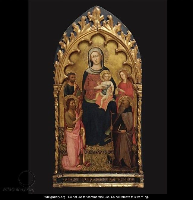Madonna And Child With St. John The Baptist, St. Anthony Abbot, St. Peter And Mary Magdalene - Lippo D`Andrea