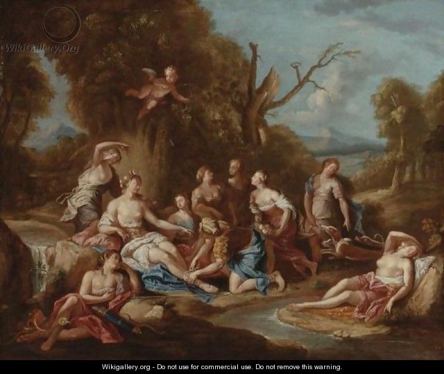 Diana And Her Nymphs Bathing - (after) Charles De Lafosse