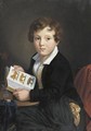 Portrait Of A Young Boy Reading A Book - Georg Wilhelm Wanderer