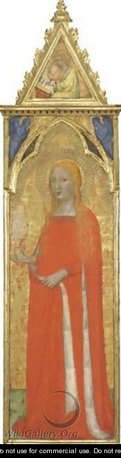 Maria Maddalena, Con Angeli E Santo Evangelista - Bernardo Daddi