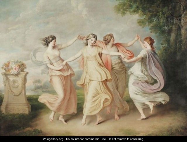 A Landscape With Four Nymphs Dancing - (after) Cipriani, Giovanni Battista