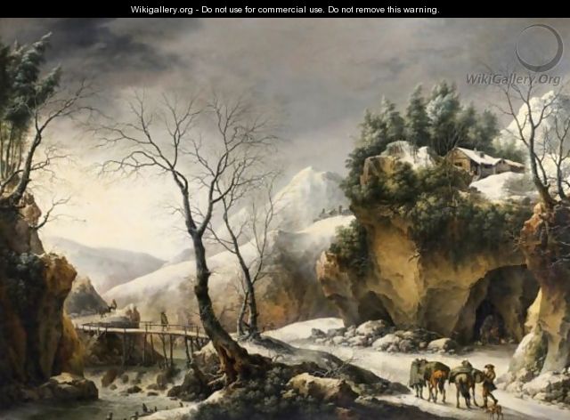 Winter Landscape, Probably The Tunnel Through The Cliffs At Il Furlo - Francesco Foschi