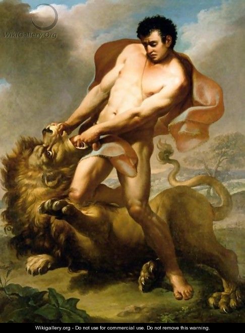 Hercules And The Nemean Lion - Italian School