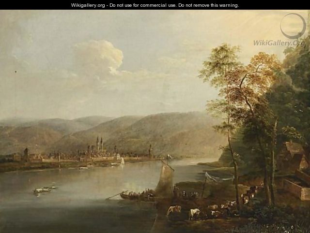 A Rhine Landscape - German School