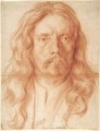 A Full Face Portrait Of A Man, Said To Be Alessandro Algardi - (after) Carlo Maratta Or Maratti