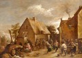 A Village Scene With Figures Merry Making And Dancing - (after) David The Younger Teniers
