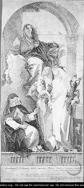 The Virgin With Three Dominican Saints (Rizzi 125) - Giovanni Battista Tiepolo