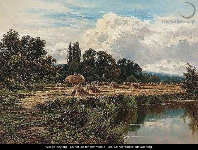 Harvesting On The Banks Of The Thames, Near Marlow - Henry Hillier Parker