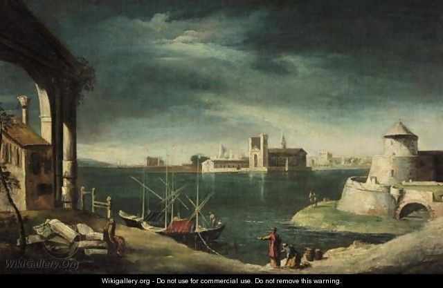 A Venetian Capriccio Of The Lagoon - (after) Michele Marieschi