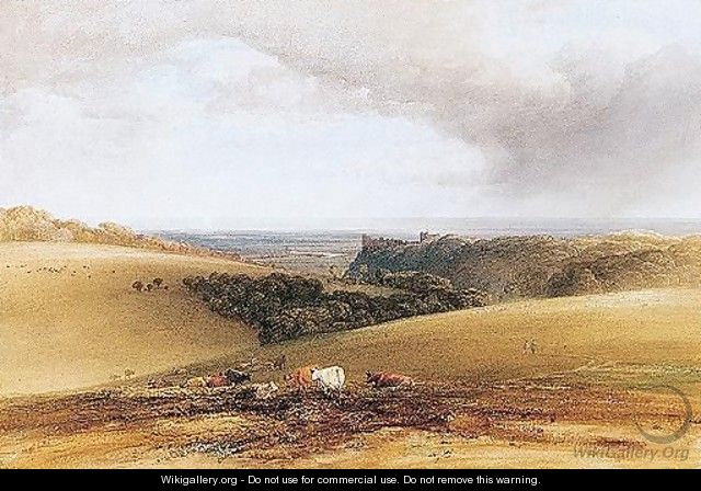 A Distant View Of Arundel Castle, Sussex - Anthony Vandyke Copley Fielding