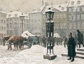 Snekastere Ud For Domhuset Pa Nytorv (A Snow Shower Outside Domhuset, Copenhagen) - Paul-Gustave Fischer