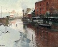 Fabrikker Ved Elven, Kristiania (Factories By The River, Kristiania) - Fritz Thaulow