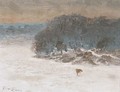 Rav I Vinterlandskap (Snow Landscape With Fox) - Bruno Andreas Liljefors