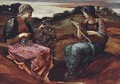 Two Seated Female Figures, In A Landscape - Sir Edward Coley Burne-Jones