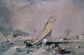 Coast Scene Boats at the Entrance to a Harbour - George Balmer