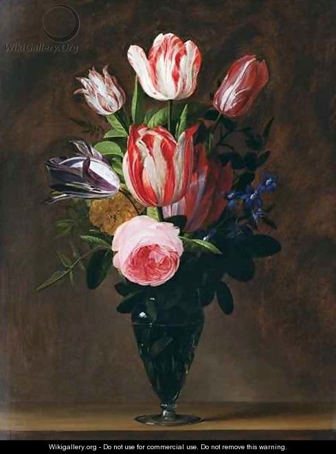 Flowers in a vase - Johannes Antonius van der Baren