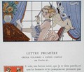 The First Letter, illustration from 'Les Liaisons Dangereuses' - (after) Barbier, Georges