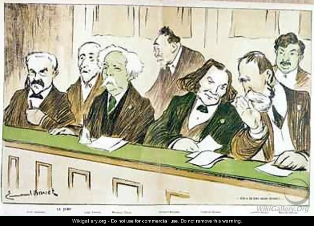 Caricature of Gabriel Faure (1845-1924) presiding over the Jury du Conservatoire - Emmanuel Barcet