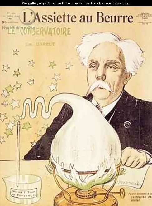 Caricature of Gabriel Faure (1845-1924) creating stars - Emmanuel Barcet