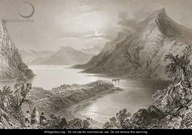 Lough Inagh, Connemara, County Galway - (after) Bartlett, William Henry