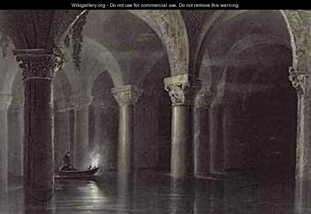 Yere Batan Serai (The Cisterns) Istanbul - (after) Bartlett, William Henry