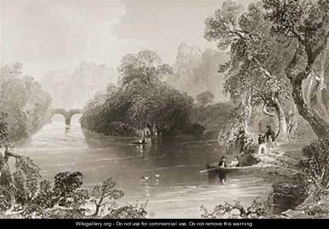 Killarney, Old Weir Bridge, County Killarney, Ireland - (after) Bartlett, William Henry