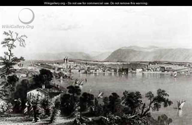 Geneva from Coligny - (after) Bartlett, William Henry