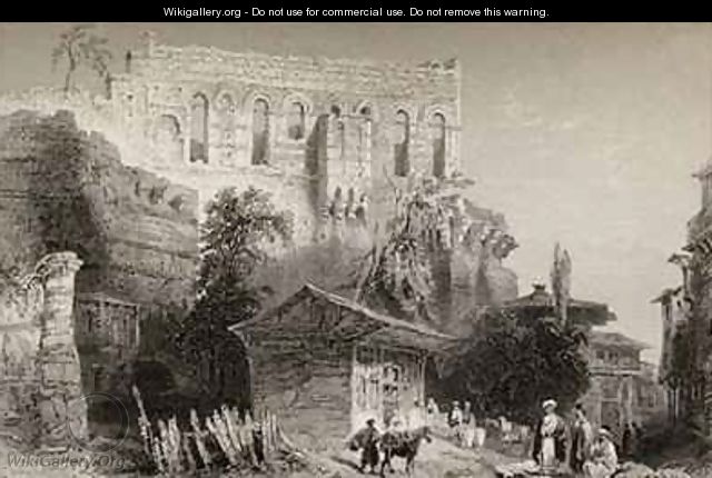 Palace of Belisarius, Turkey, Istanbul - (after) Bartlett, William Henry