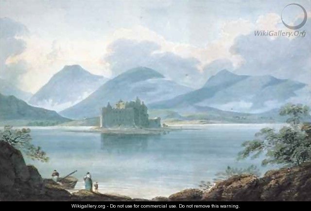 View across Loch Awe, Argyllshire, to Kilchurn Castle and the Mountains beyond - R.S. Barret