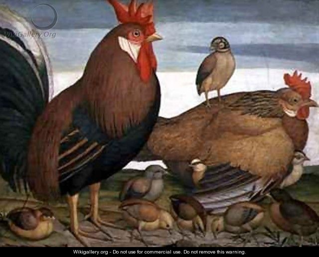 Cock, hen and chicks - Alessandro Battaglia