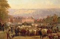 The Hill at Norwich on Market Day - Frederick Bacon Barwell