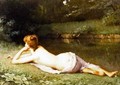 Reclining nude on a riverbank - Emmanuel Benner