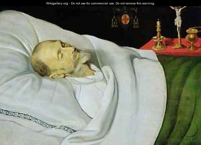 Antoine de Henin, Bishop of Ypres, on his death bed - Jean the Younger Bellegambe