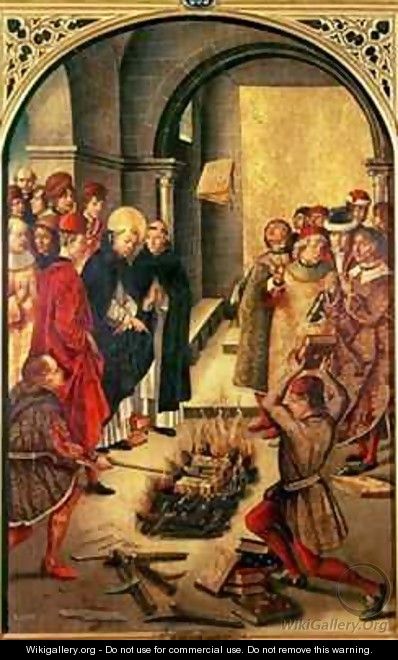 The Burning of the Books or St. Dominic de Guzman and the Albigensians - Pedro Berruguete