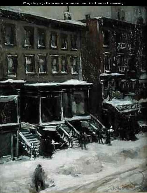 A New York Street Scene - Louis Frederick Berneker