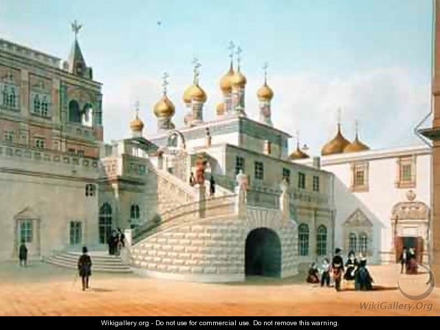 View of the Boyar Palace in the Moscow Kremlin - (after) Benoist, Felix