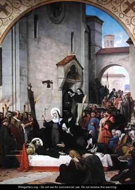 St. Clare Receiving the Body of St. Francis of Assisi - Francois Leon Benouville