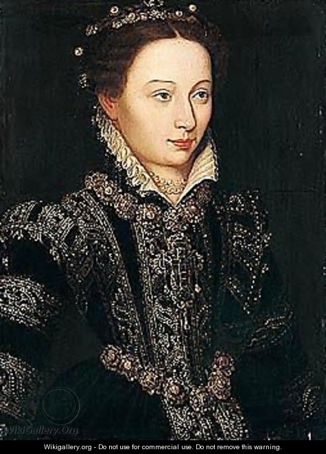 Portrait of a lady, possibly Elizabeth of Valois, later Consort of Pphilip II of Spain (1545-1568) - French School