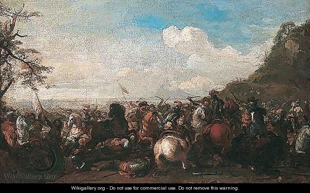 A Cavalry Battle 7 - (after) Jacques (Le Bourguignon) Courtois