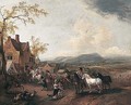 Landscape With A Village Fair - Pieter Wouwermans or Wouwerman